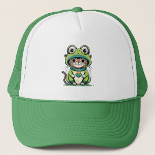 Cute Baby Cat with Frog Hat