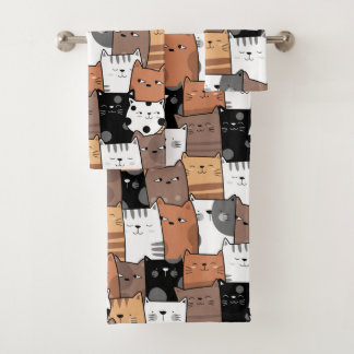 Cute baby cats pattern - Bath Towels