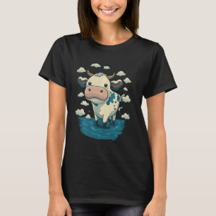 Cute Baby Cattle on Cow Children and Cow Kids T-Shirt
