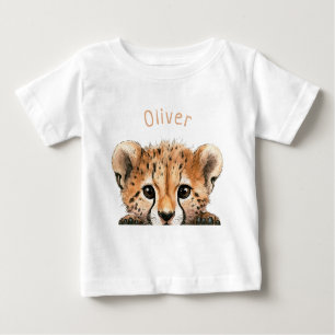 Cute Baby Cheetah Personalised Baby T-Shirt