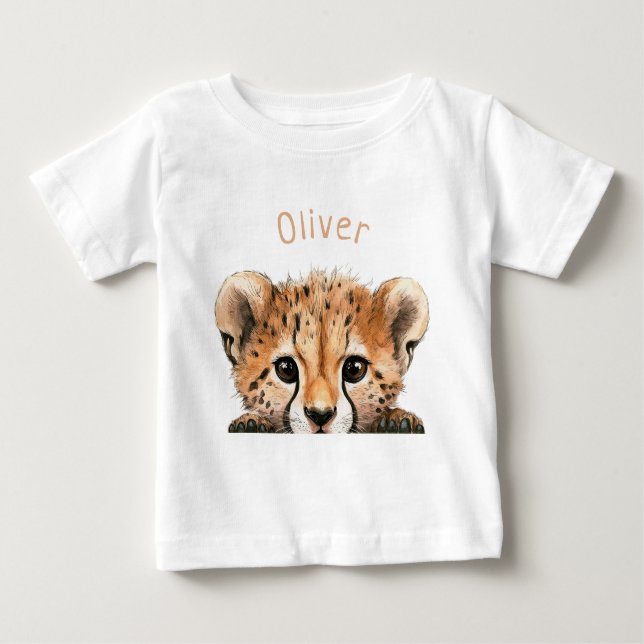 Cute Baby Cheetah Personalised  T-Shirt (Front)
