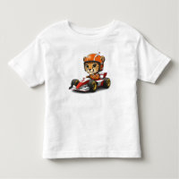 Cute Baby Cheetah Race Car Driver