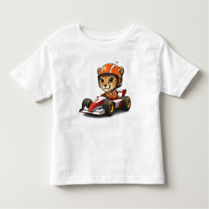 Cute Baby Cheetah Race Car Driver Toddler T-Shirt
