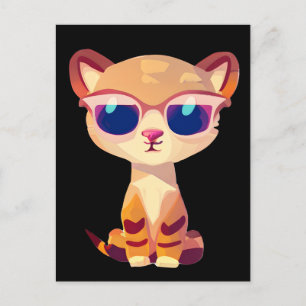 Cute Baby Cheetah with Sunglasses Postcard