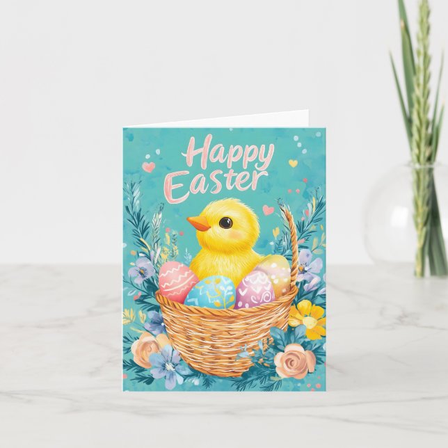 Cute Baby Chick Easter Card (Front)