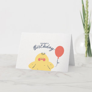 Cute Baby Chick Happy Birthday Card