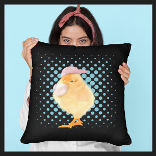Cute Baby Chick Pink Bubblegum Cushion