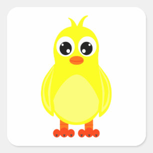 Cute Baby Chick Square Sticker