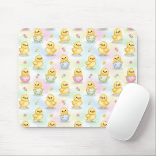 Cute Baby Chick Watercolor Easter Mouse Pad