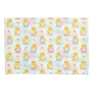 Cute Baby Chick Watercolor Easter  Pillowcase