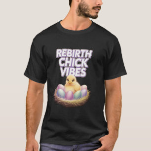 Cute Baby Chick with Spring Flowers Eggs and Festi T-Shirt