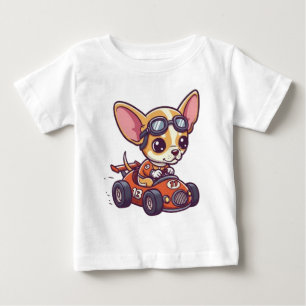 Cute Baby Chihuahua Race Car Driver T-Shirt