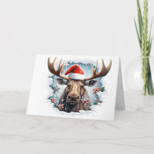 Cute Baby Christmas Animals 3D Moose Greeting Card