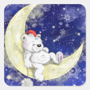 Cute Baby Christmas Bear Sticker