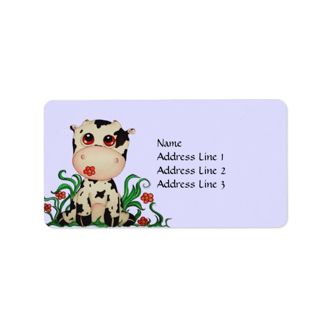Cute Baby Cow Address Label (Front)