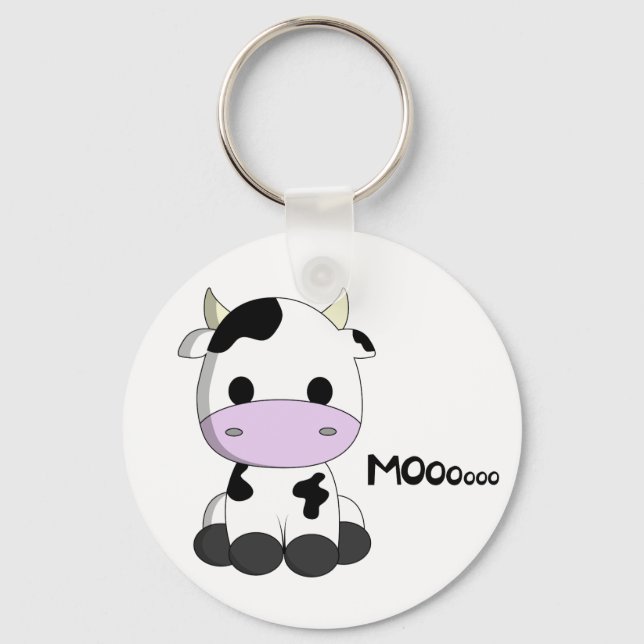 Cute baby cow cartoon key ring (Front)