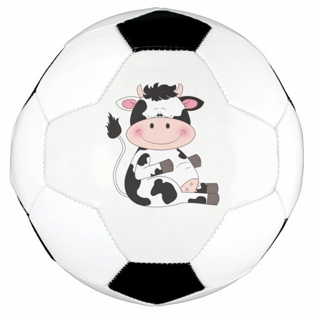 Cute Baby Cow Cartoon Soccer Ball (Front)