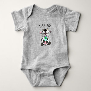 Cute Baby Cow Personalised Baby Bodysuit