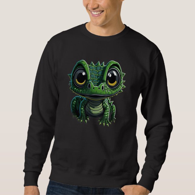 Cute Baby Crocodile Child  Crocodile Crocodile Rep Sweatshirt (Front)