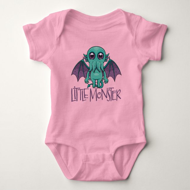 Cute Baby Cthulhu Little Monster Baby Bodysuit (Front)