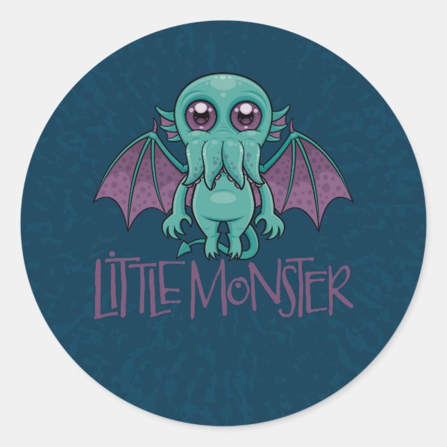Cute Baby Cthulhu Little Monster Classic Round Sticker (Front)