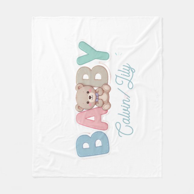 Cute Baby Custom Typography – tiny hand, big dream Fleece Blanket (Front)
