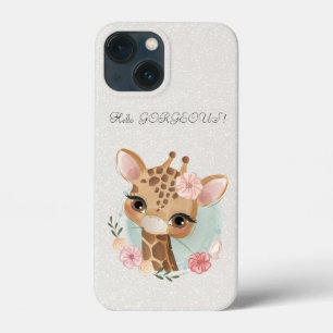 Cute Baby Dear Glittery-Hello Gorgeous  iPhone 13 Mini Case