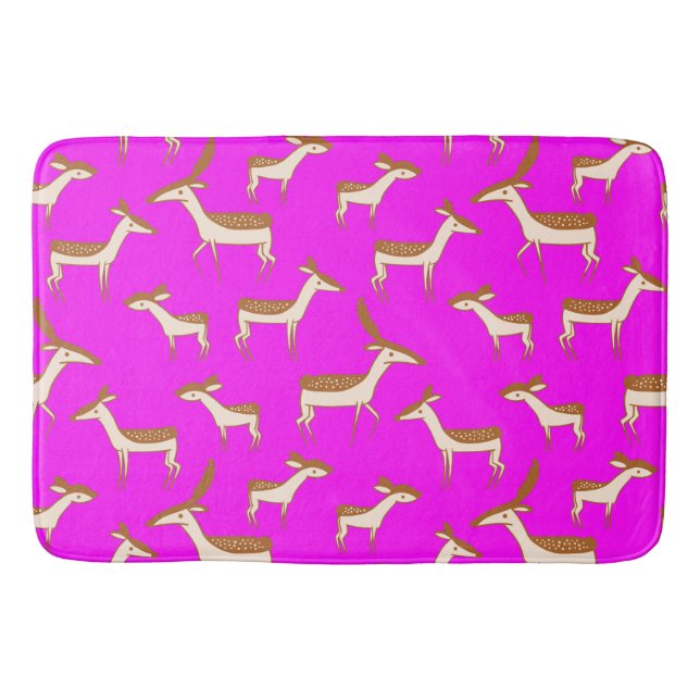Cute Baby Deer and Family Bath Mat (Front)