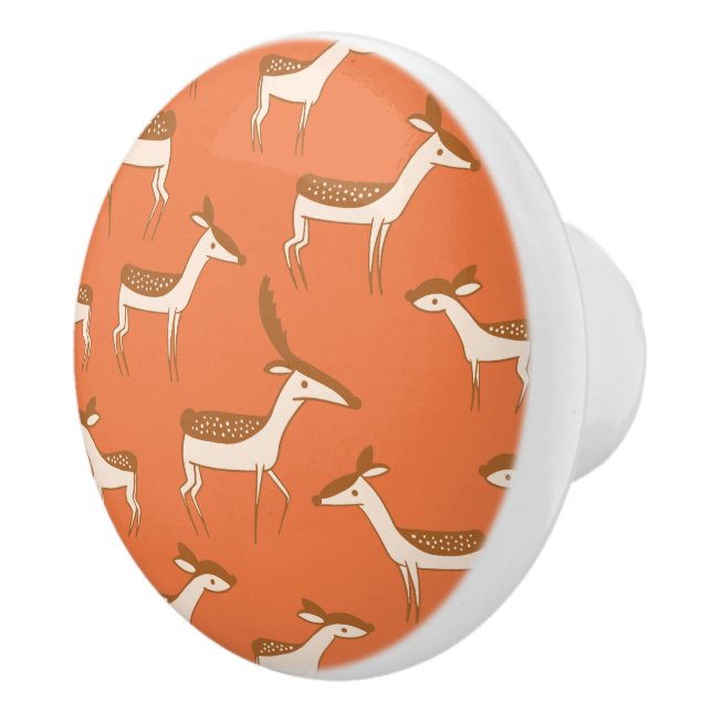 Cute Baby Deer and Family Ceramic Knob (Right)