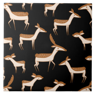 Cute Baby Deer and Family Ceramic Tile