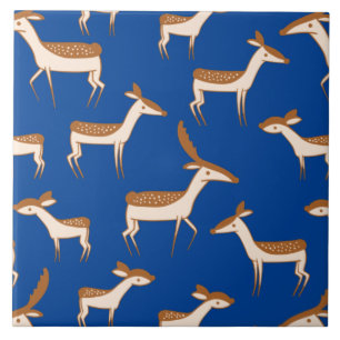 Cute Baby Deer and Family Ceramic Tile
