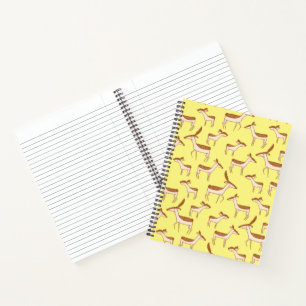Cute Baby Deer and Family on Pastel Yellow Notebook