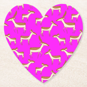 Cute Baby Deer and Family Paper Coaster