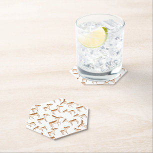 Cute Baby Deer and Family Paper Coaster