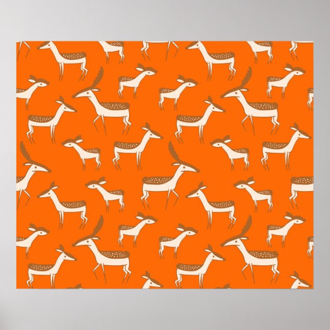 Cute Baby Deer and Family Poster (Front)