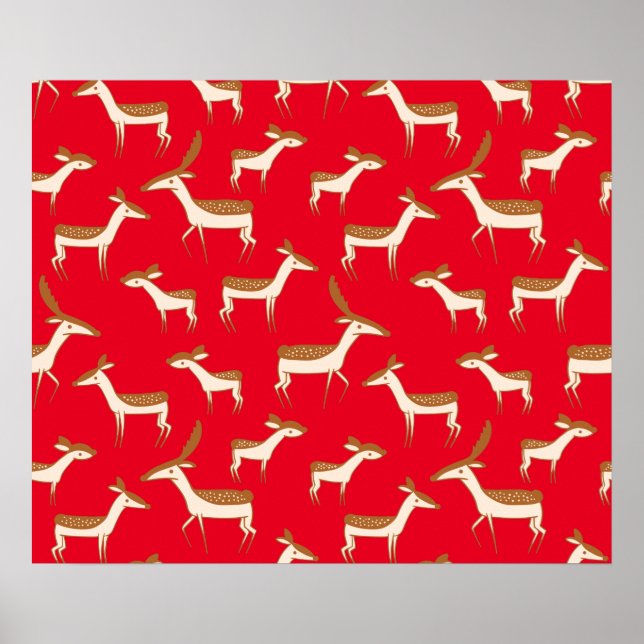 Cute Baby Deer and Family Poster (Front)