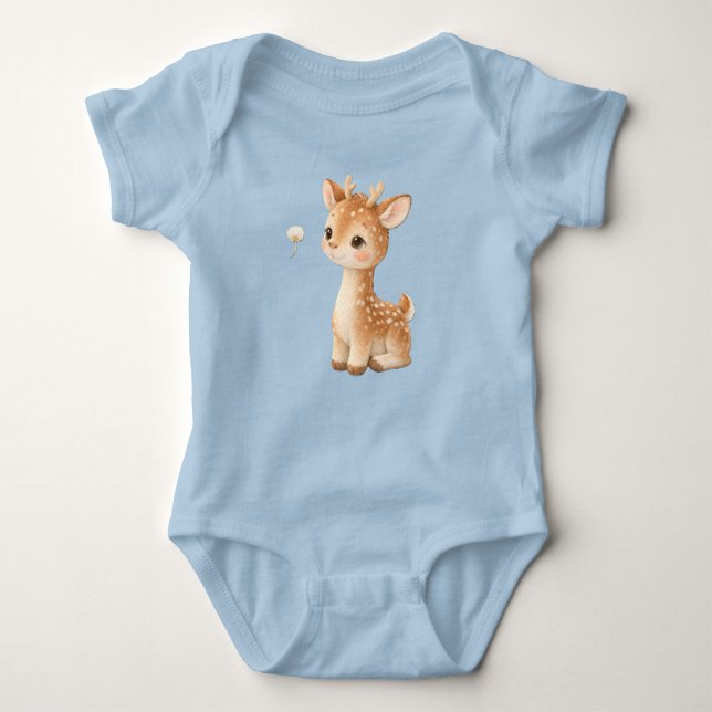 Cute Baby Deer Bodysuit – Kawaii Woodland Animal  (Front)