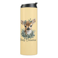 Cute Baby Deer Merry Christmas – Watercolor Fawn