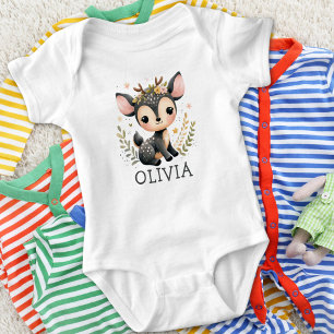 Cute Baby Deer Personalised Baby Bodysuit
