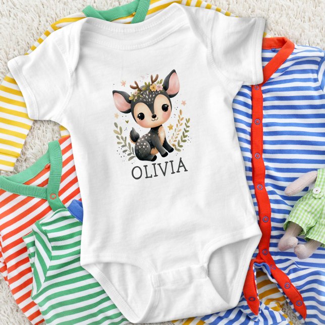 Cute Baby Deer Personalised Baby Bodysuit (Creator Uploaded)