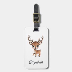 Cute baby deer Personalised Kid's Luggage Tag