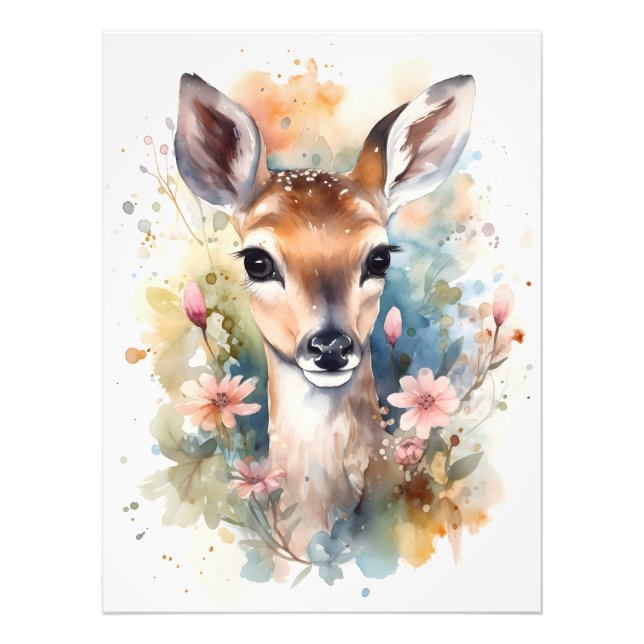 Cute Baby Deer Photo Print (Front)