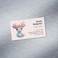 Cute Baby Deer with Antlers and Flowers