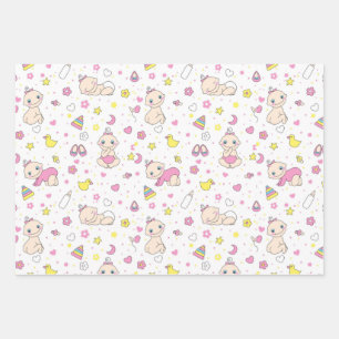 Cute baby design wrapping paper sheet