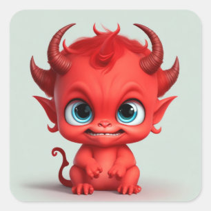 Cute Baby Devil Square Sticker