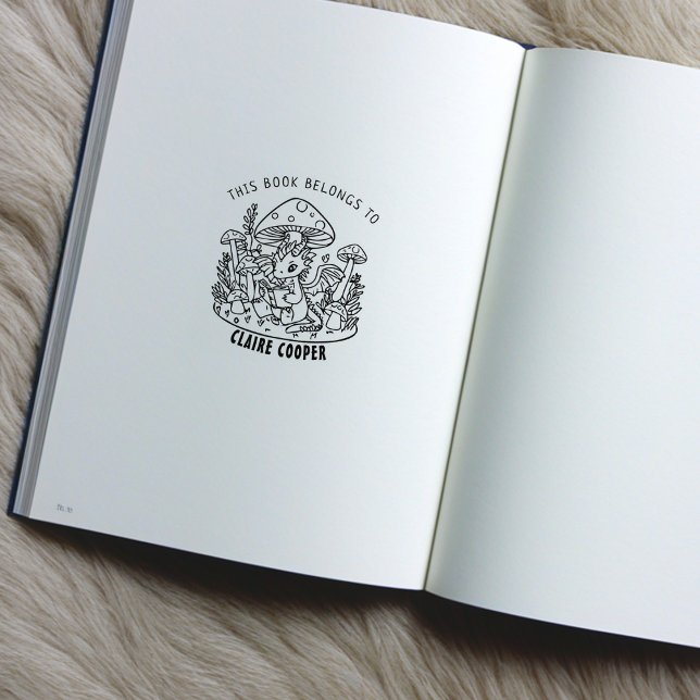 Cute Baby Dino Bookplate Rubber Stamp (Creator Uploaded)