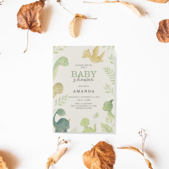 Cute Baby Dinosaur Birthday Invitation (Creator Uploaded)