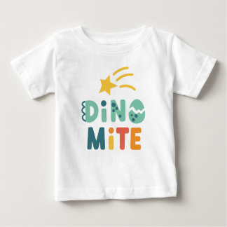 Cute Baby Dinosaur, Dino Mite Party Baby T-Shirt