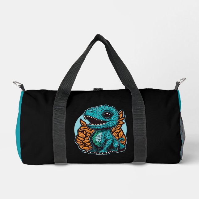 Cute Baby Dinosaur Duffle Bag (Front)