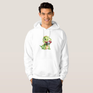 Cute baby Dinosaur eat Gnome Christmas tree party  Hoodie